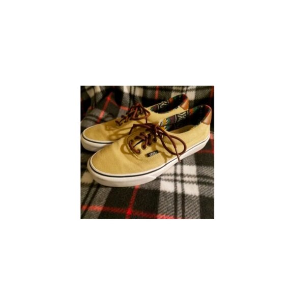 Vans Unisex Sneakers Size 8.5 in Womens Size 7 in Mens Tan Canvas Nice - Picture 2 of 5